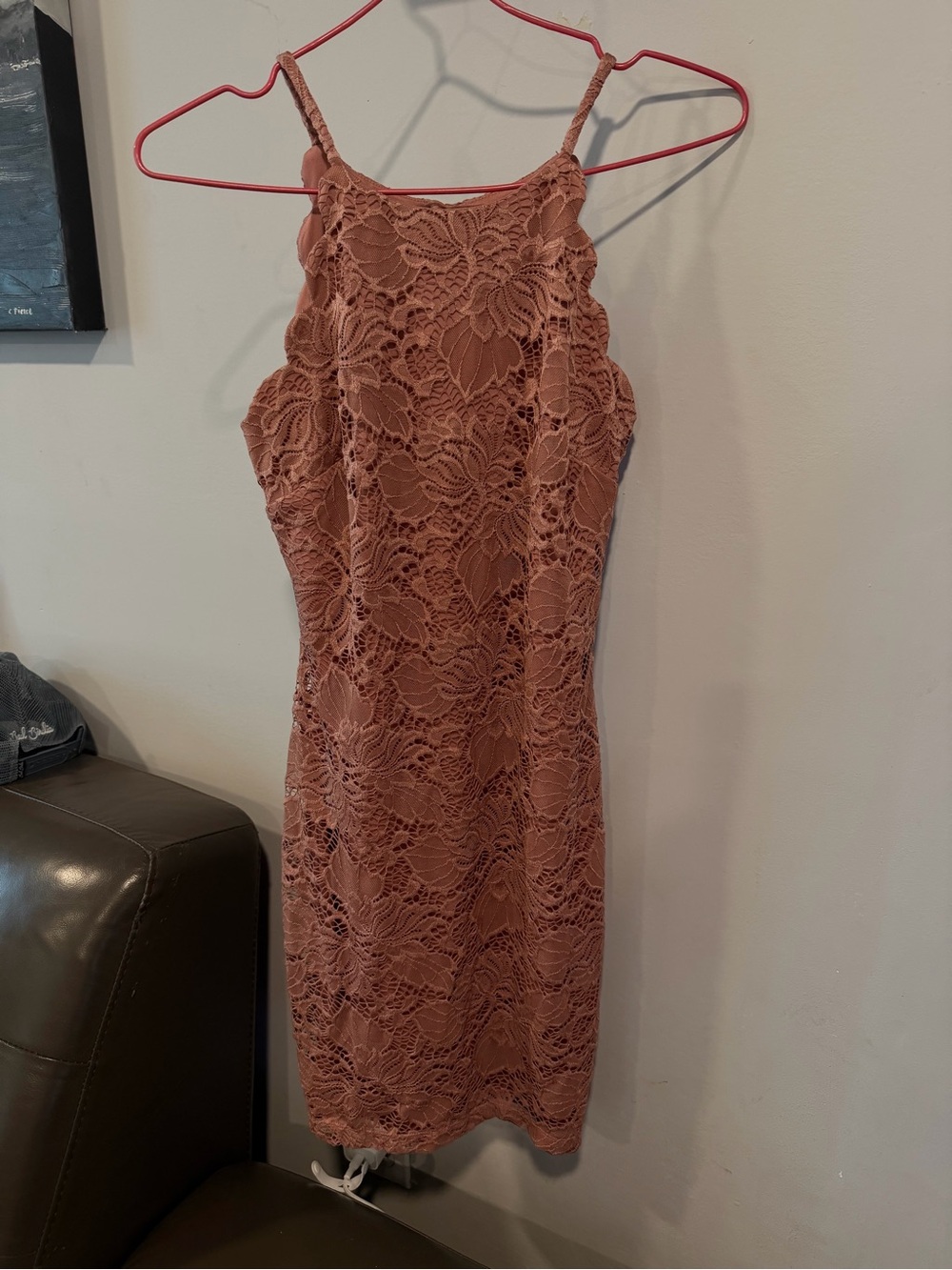 BCX Dusty Rose Lace Midi Dress
